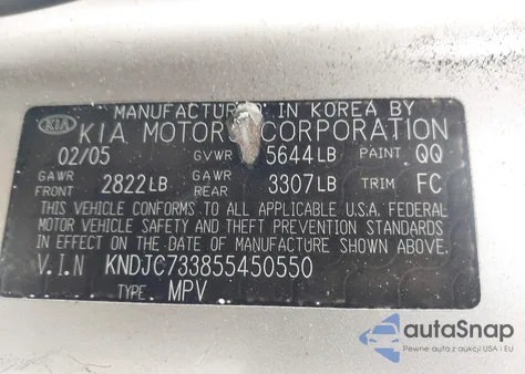 2005 Kia Sorento Ex/Lx from USA, damaged, VIN KNDJC733855450550